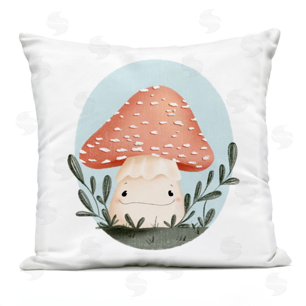 Stupell Industries Sarah Hickman | Smiling Mushroom In Nature Printed Throw Pillow