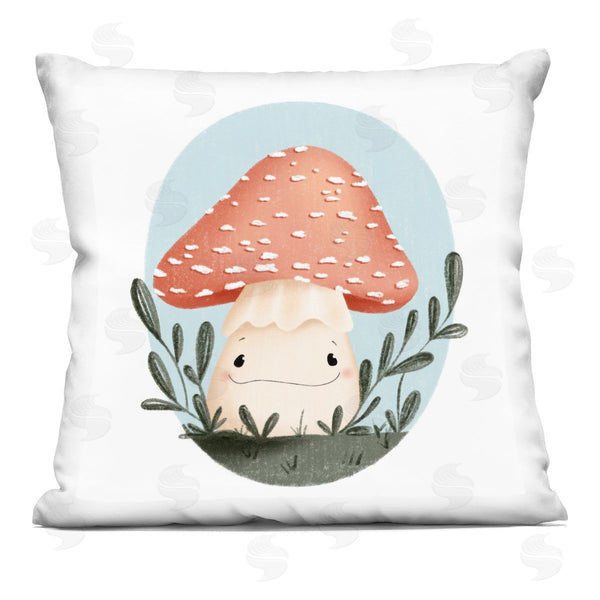 stupell industries Sarah Hickman | Smiling Mushroom In Nature Printed Throw Pillow