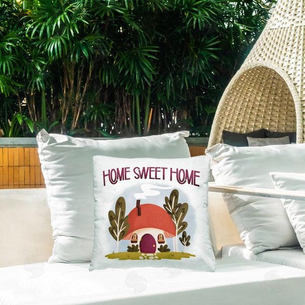 Stupell Industries Sarah Hickman | Sweet Home Mushroom Cottage Printed Throw Pillow