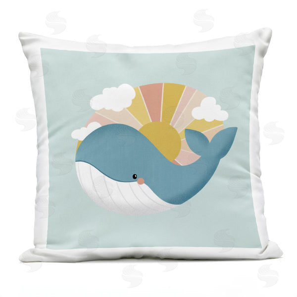 Stupell Industries Sarah Hickman | Whale & Sunshine Rays Printed Throw Pillow