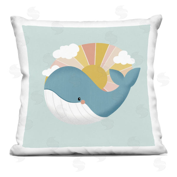 stupell industries Sarah Hickman | Whale & Sunshine Rays Printed Throw Pillow