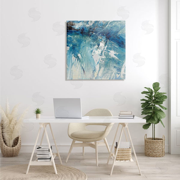 Stupell Industries Sarah Stockstill | Abstract Blue Paint Chaos Bold Rigid Movement Wall Art