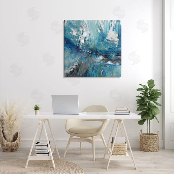 Stupell Industries Sarah Stockstill | Lively Blue Paint Movement Abstract Bold Composition Wall Art