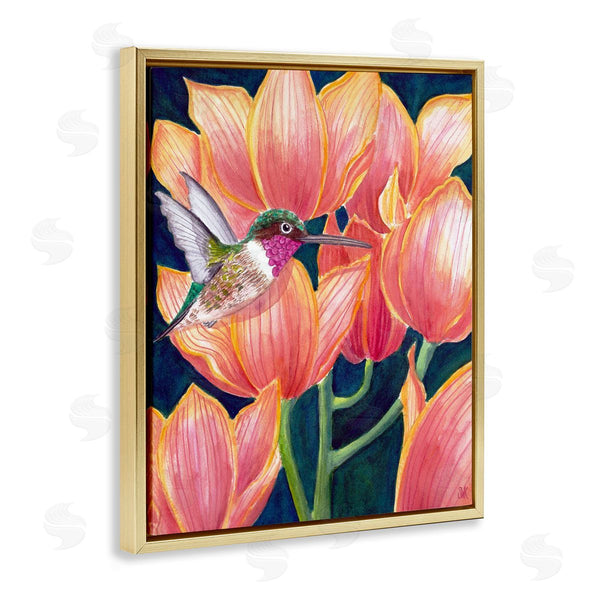 Stupell Industries Sarah Waldron Kimball | Hummingbird & Pink Tulips