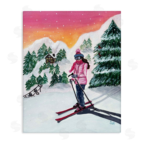 stupell industries Sarah Waldron Kimball | Ski Mountain Winter Slopes Wall Art