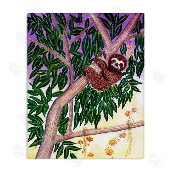stupell industries Sarah Waldron Kimball | Sloth In Tree with Smile