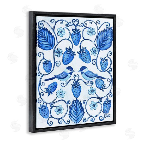 Stupell Industries Sarah Waldron Kimball | Strawberry Blue With Birds Wall Art