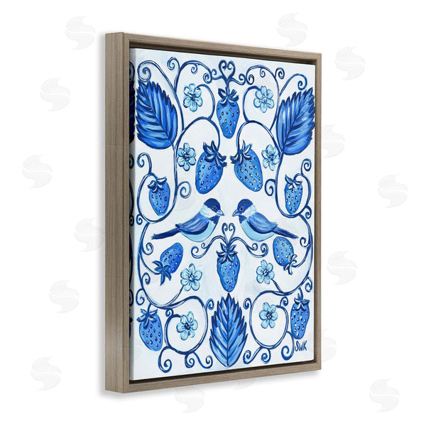 Stupell Industries Sarah Waldron Kimball | Strawberry Blue With Birds Wall Art