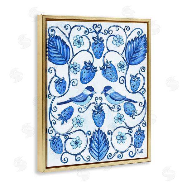 Stupell Industries Sarah Waldron Kimball | Strawberry Blue With Birds Wall Art
