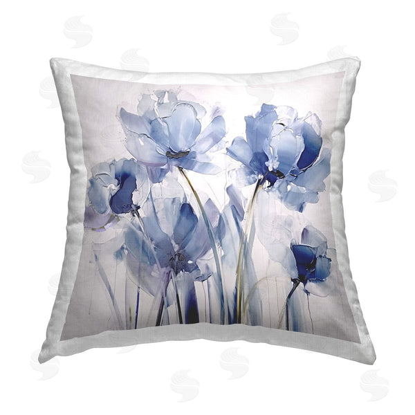stupell industries Sasha | Abstract Blue Tulips Printed Throw Pillow