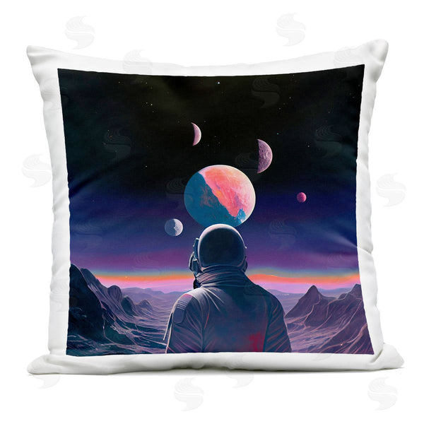 Stupell Industries Sasha | Astronaut & Purple Toned Terrain Printed Throw Pillow