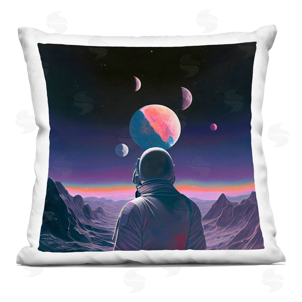 stupell industries Sasha | Astronaut & Purple Toned Terrain Printed Throw Pillow