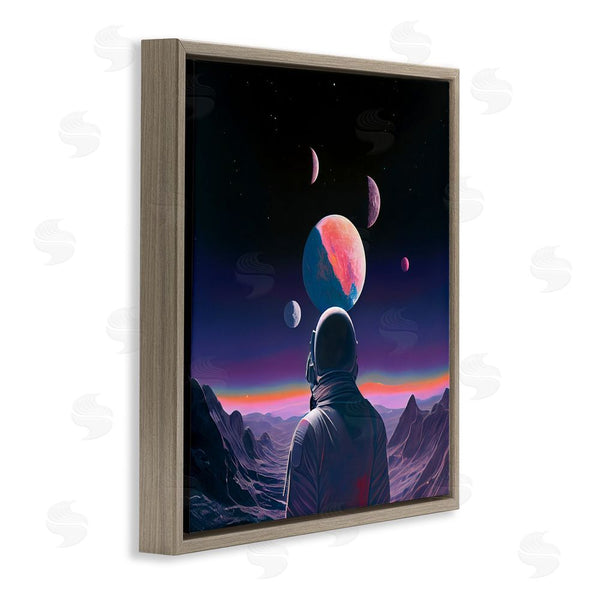 Stupell Industries Sasha | Astronaut & Purple Toned Terrain Wall Art