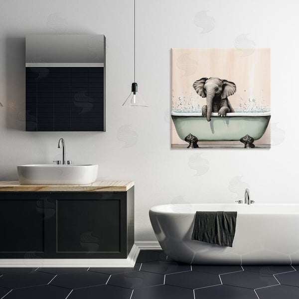 Stupell Industries Sasha | Baby Elephant Bathtime Wall Art