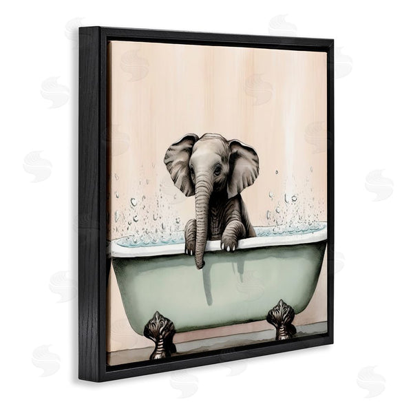 Stupell Industries Sasha | Baby Elephant Bathtime Wall Art