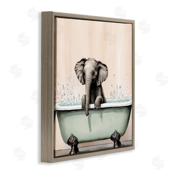 Stupell Industries Sasha | Baby Elephant Bathtime Wall Art