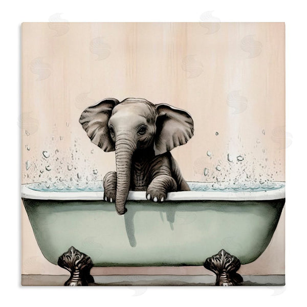 stupell industries Sasha | Baby Elephant Bathtime Wall Art