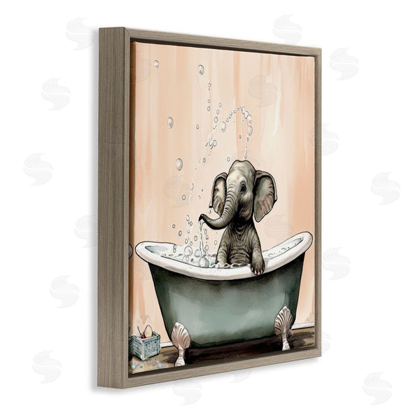 Stupell Industries Sasha | Baby Elephant Bubble Bath Wall Art