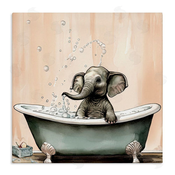stupell industries Sasha | Baby Elephant Bubble Bath Wall Art