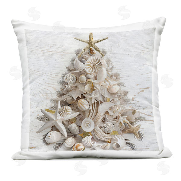 Stupell Industries Sasha | Beachy Shiplap Christmas Tree Printed Throw Pillow