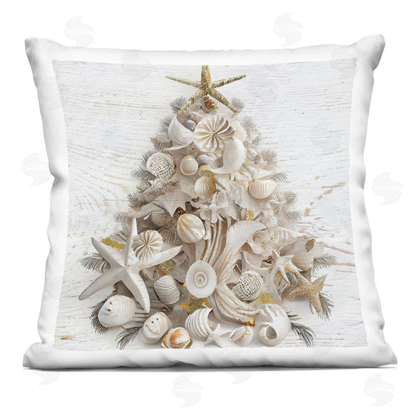 stupell industries Sasha | Beachy Shiplap Christmas Tree Printed Throw Pillow