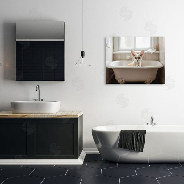 Stupell Industries Sasha | Big Ear Fox Bath Time Wall Art