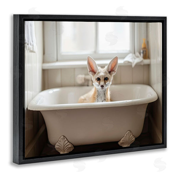 Stupell Industries Sasha | Big Ear Fox Bath Time Wall Art