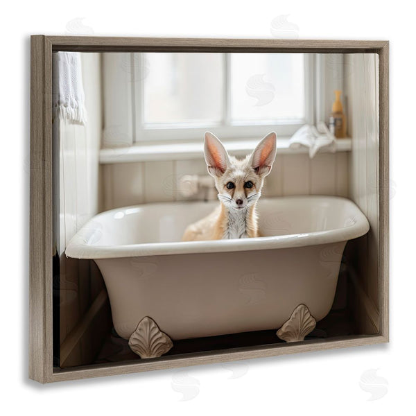 Stupell Industries Sasha | Big Ear Fox Bath Time Wall Art