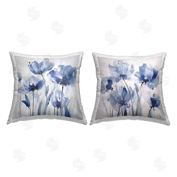 Stupell Industries Sasha | Blue Blooms Motif Printed Throw Pillow Set