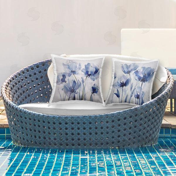 Stupell Industries Sasha | Blue Blooms Motif Printed Throw Pillow Set