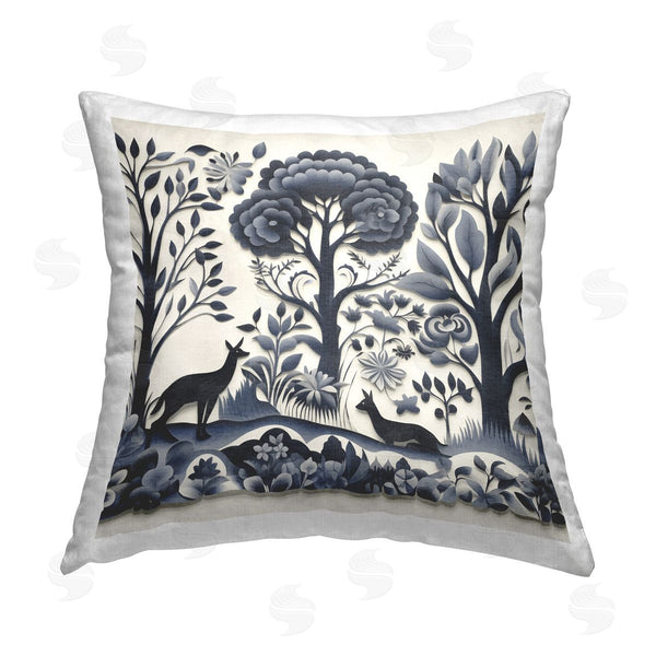 stupell industries Sasha | Boho Forest Creatures Printed Throw Pillow