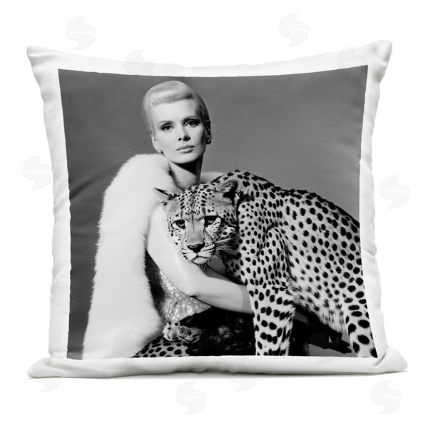 Stupell Industries Sasha | Cat Woman Cheetah Portrait Printed Throw Pillow