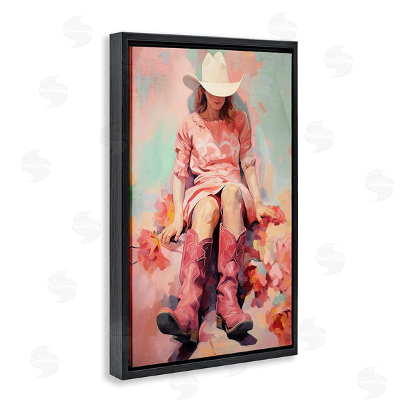 Stupell Industries Sasha | Cowgirl And Soft Florals Wall Art