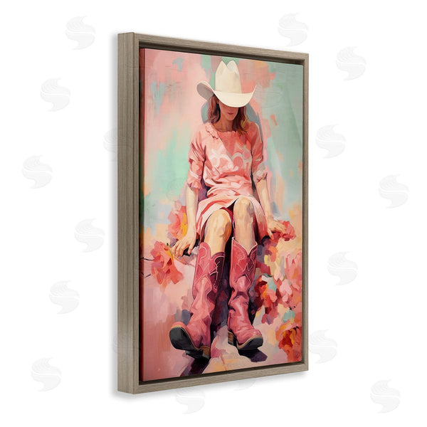 Stupell Industries Sasha | Cowgirl And Soft Florals Wall Art