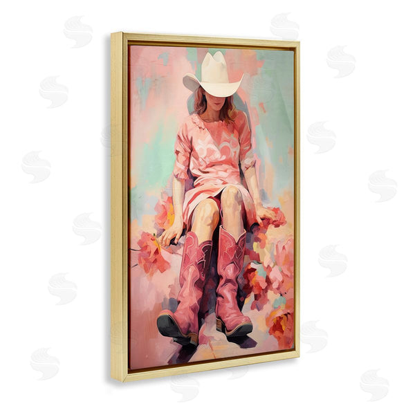 Stupell Industries Sasha | Cowgirl And Soft Florals Wall Art