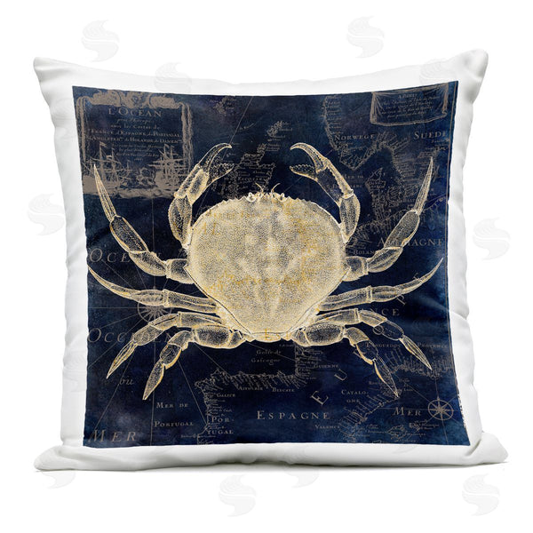 Stupell Industries Sasha | Crab Contour Over Map Printed Throw Pillow