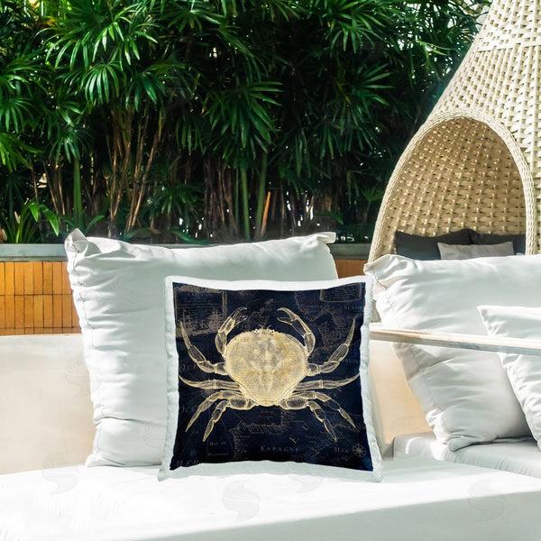 Stupell Industries Sasha | Crab Contour Over Map Printed Throw Pillow