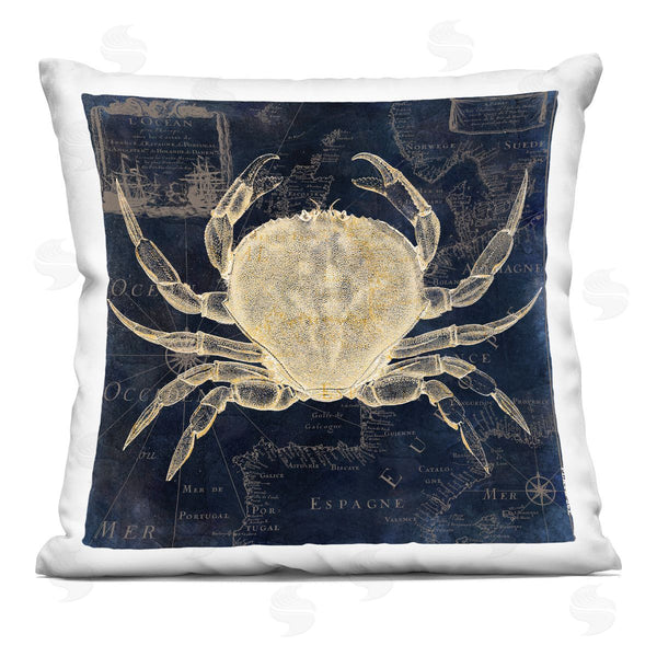 stupell industries Sasha | Crab Contour over Map Printed Throw Pillow