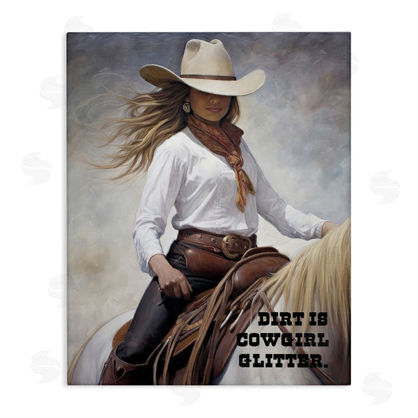 stupell industries Sasha | Dirt Is Cowgirl Glitter Wall Art