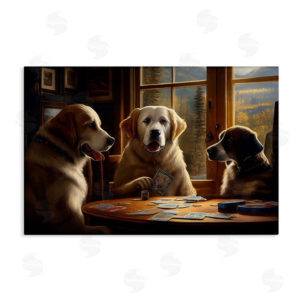 stupell industries Sasha | Dogs Playing Card Game Wall Art