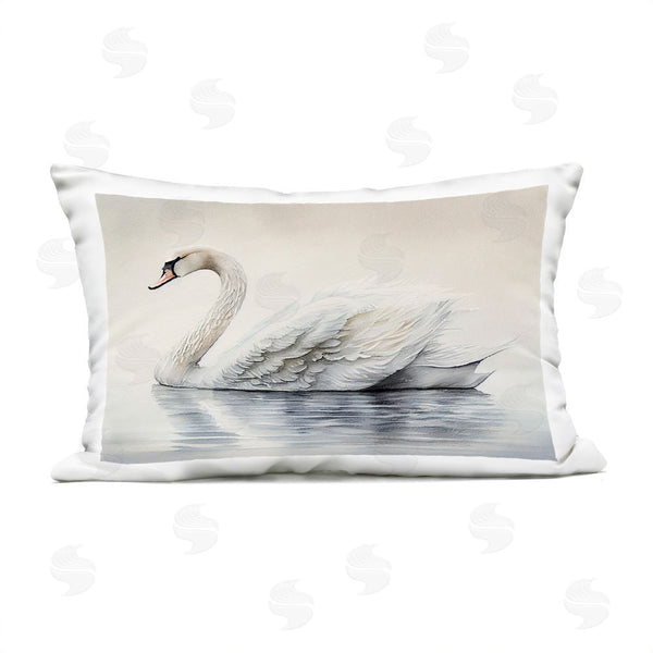 Stupell Industries Sasha | Elegant Floating Swan Printed Throw Pillow