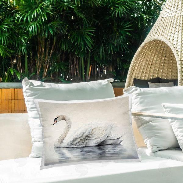 Stupell Industries Sasha | Elegant Floating Swan Printed Throw Pillow