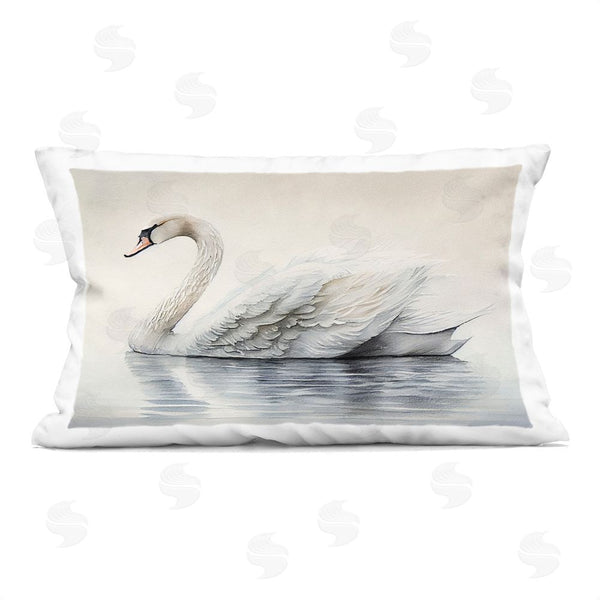 stupell industries Sasha | Elegant Floating Swan Printed Throw Pillow