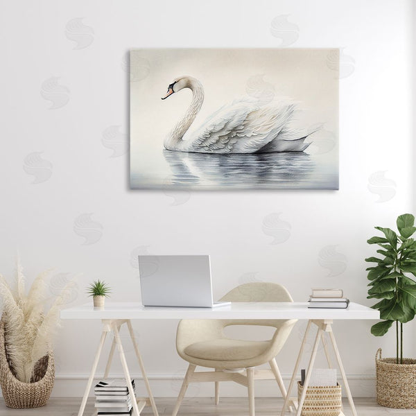Stupell Industries Sasha | Elegant Floating Swan Wall Art