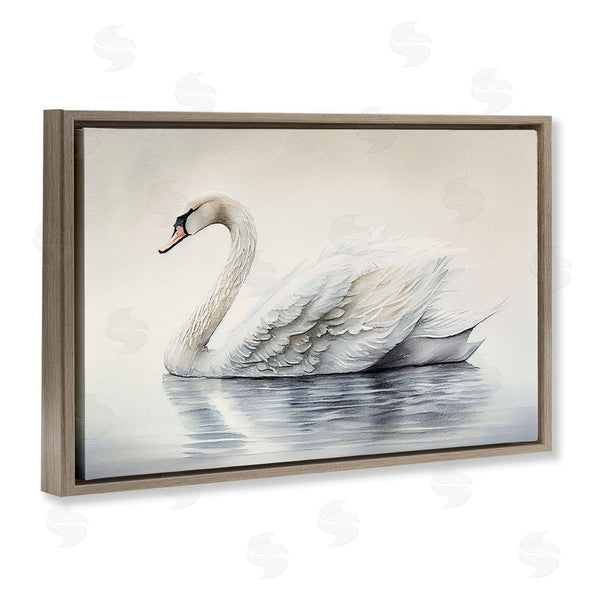Stupell Industries Sasha | Elegant Floating Swan Wall Art