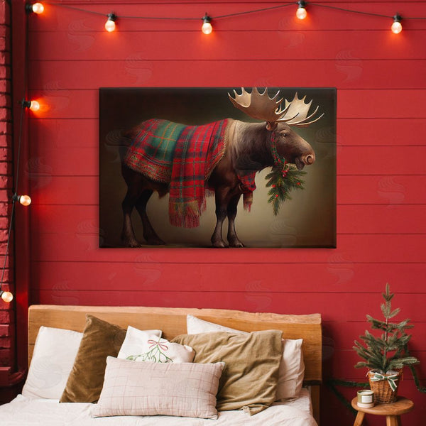 Stupell Industries Sasha | Festive Moose With Plaid Wall Art