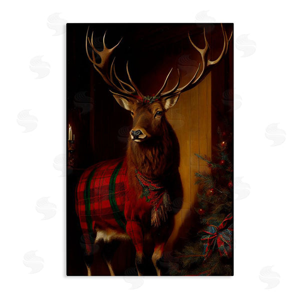 stupell industries Sasha | Festive Plaid Deer Wall Art