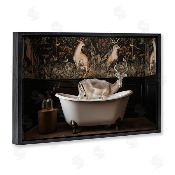 Stupell Industries Sasha | Forest Elk Rustic Bath Time Wall Art