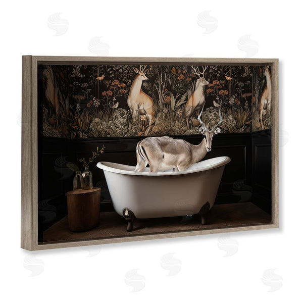 Stupell Industries Sasha | Forest Elk Rustic Bath Time Wall Art