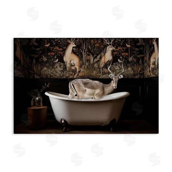 stupell industries Sasha | Forest Elk Rustic Bath Time Wall Art